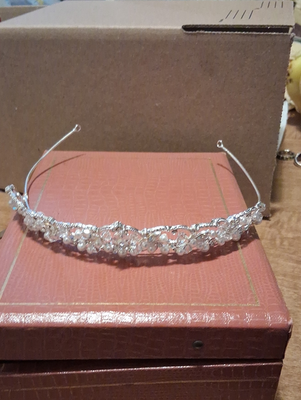 Silver Crystal Floral Tiara Headband - Elegant Women’s Accessory